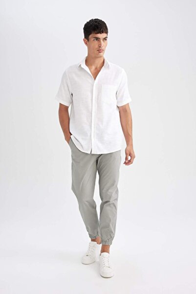 DeFacto Basic Cotton Jogger Pants - ίσια μέση, τσέπες με κορδόνια, ελαστικό πόδι D7782ax24au