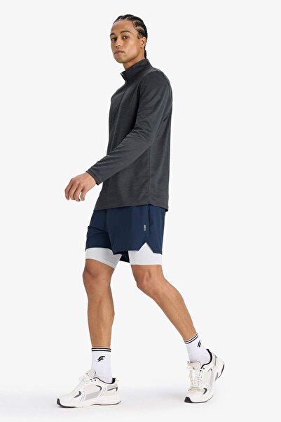 DeFacto Defactofit Slim Fit Tight Fit Sportsman's Short Leg Shorts with Inner Leggings E9365Ax25Au