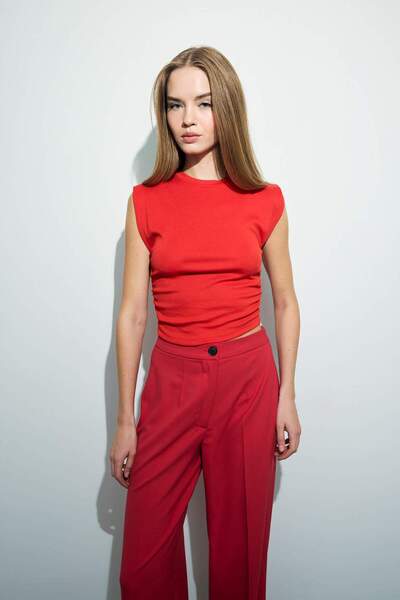 DeFacto Slim Fit Slim Fit Crew λαιμόκοψη με ραβδώσεις F4422AX25SM