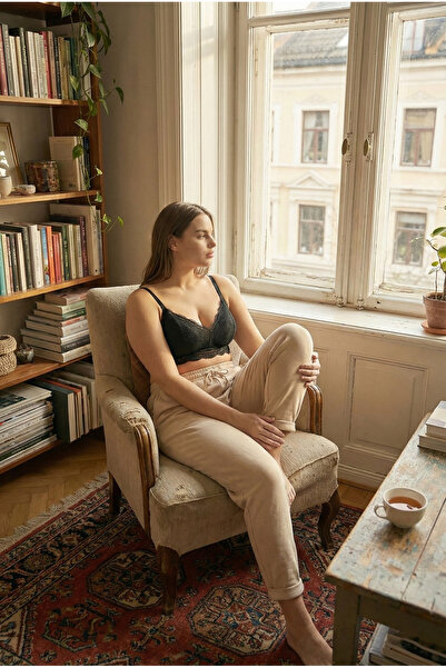 Bravie Φούτερ μεγάλου μεγέθους με διπλό πόδι μπεζ 2020