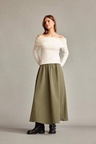 DeFacto Μάξι φούστα με ελαστική μέση τσέπη F7897AX25SM