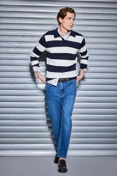 DeFacto Светр з коміром поло в смужку Светр з коміром поло в смужку