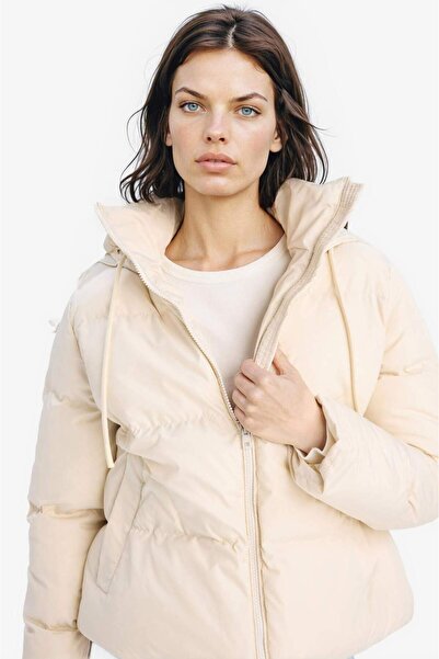 DeFacto Φουσκωτό παλτό με κουκούλα Standard Fit με τσέπες με φερμουάρ E9592AX25SP