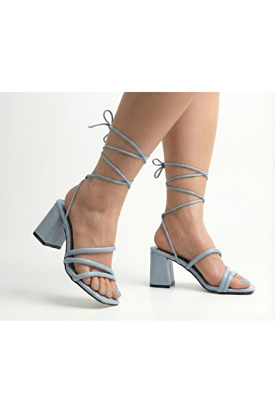Gate Removable Drawstring Sandals or Slippers Use Leather Lining Women's Sandals - Powder Blue