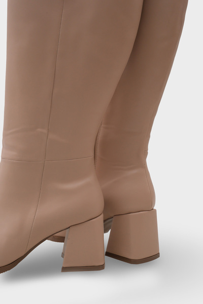 Capone Outfitters Merilyn Μακριές Γυναικείες Μπότες με Χοντρό Μεσαίο Τακούνι και Φερμουάρ