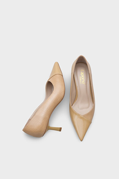 Capone Outfitters Brianne Mid-Heeled Strappy Snake Print Genuine Leather Lined Stiletto