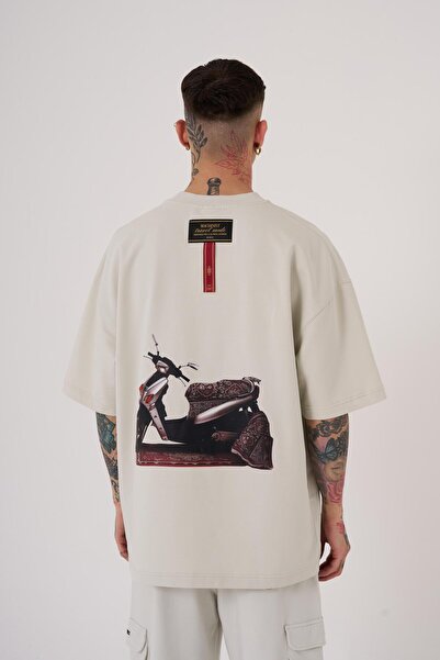 Machinist Υπερμεγέθη γκρι μπλουζάκι - Ανδρικό μπάλωμα κασετών με στάμπα