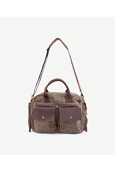 Yargıcı Leather Paneled Laptop Bag with Pocket Compartment