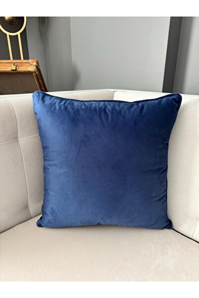 ref crea Husă de pernă din catifea cu pliuri în albastru bleumarin
