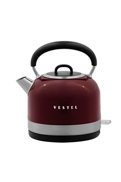 Vestel Retro Kettle Su Isıtıcı Bordo 2200 W 1.7 Çelik