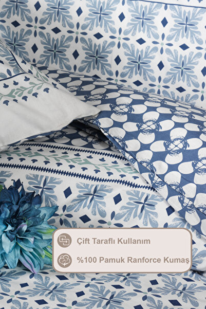 Elart Постільна білизна Amanda King Size 100% бавовна Ranforce Простирадло з гумкою (240x220 см) Синій