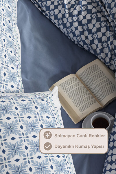 Elart Постільна білизна Amanda Односпальна 100% бавовна Ranforce Простирадло з гумкою (160x220 см) Синій