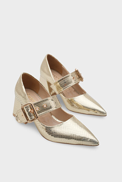 Capone Outfitters Catherin Pointed Toe Thick Medium Heeled Strappy Women's Shoes