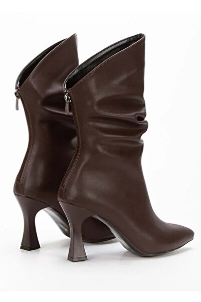 KOCAMANLAR Дамски ботуши Feles с цип отзад и шнур - КАФЯВИ