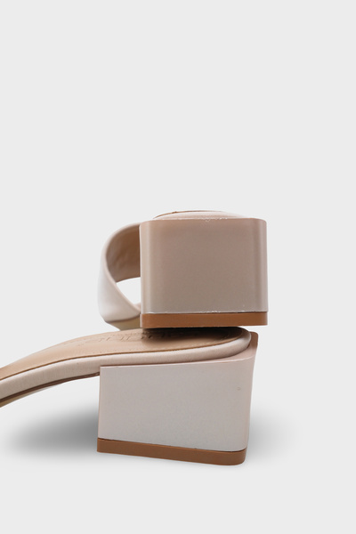 Capone Outfitters Cathleen Blunt Toe Mid-Heeled Satin Women's Slippers