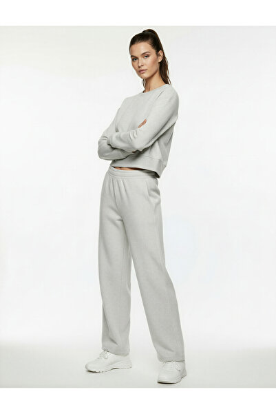 Koton Φούτερ με μακρύ μανίκι και λαιμόκοψη oversized Crop Sports