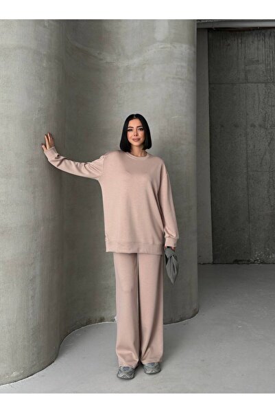 MODA CESE قماش مودال شق طقم مناسب للحجاب مع جيوب للسراويل