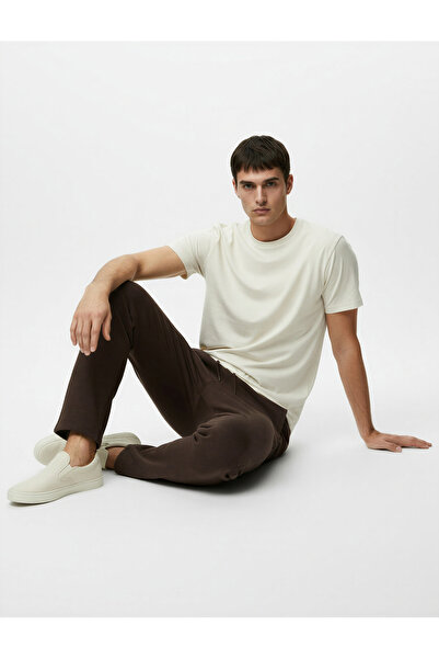 Koton Άνετο βαμβακερό αθλητικό παντελόνι με κορδόνια στη μέση