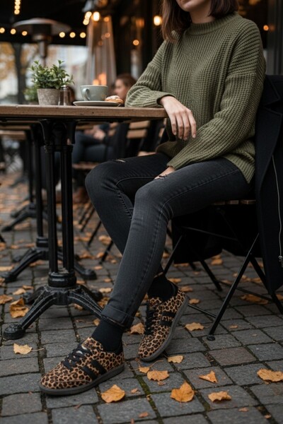 MUGGO LEOPARD zaručeně dámské ortopedické ležérní šněrovací vycházkové sportovní boty s leopardím vzorem