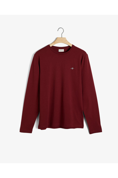 Gant Erkek Bordo Regular Fit Bisiklet Yaka T-Shirt