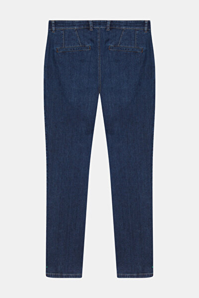W Collection Pleated Loose Indigo Jean Pants