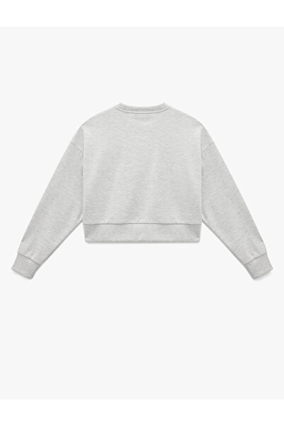 Koton Φούτερ με μακρύ μανίκι και λαιμόκοψη oversized Crop Sports