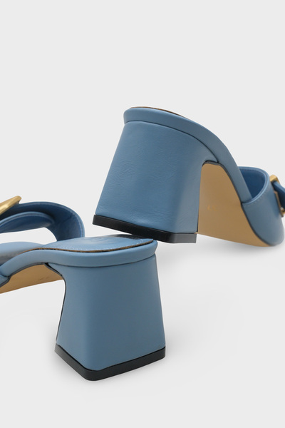 Capone Outfitters Susanne Women's Mid-Heeled Metal Buckle Slippers