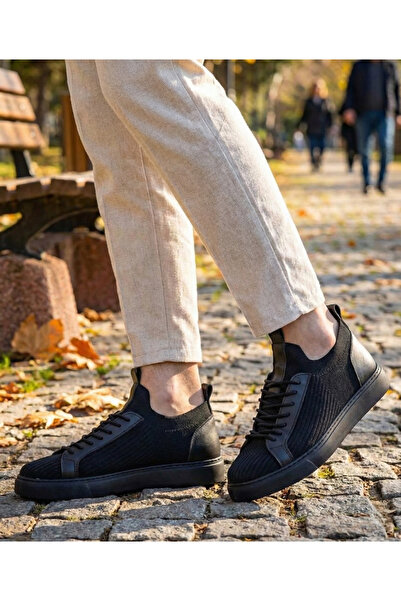 BESKAR KB 112 Чорні шкіряні штучні шкіряні повсякденні чоловічі черевики – м'яка внутрішня підошва