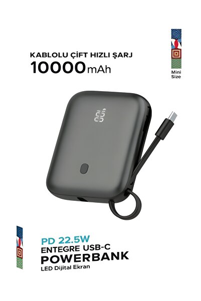 ÇELİKWORK Fp011 10000mah Pd 22.5watt Hızlı Telefon Şarj Aleti Elektronik Taşı...