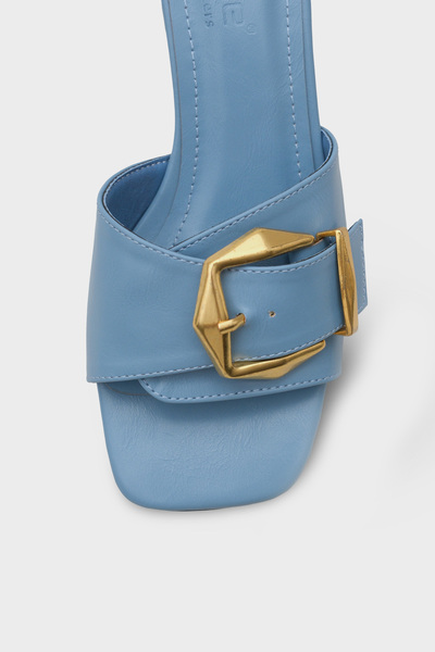 Capone Outfitters Susanne Women's Mid-Heeled Metal Buckle Slippers