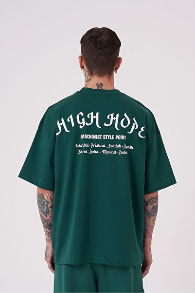 Machinist Ανδρικό μπλουζάκι High Hope Printed Oversize Petrol Green T-shirt