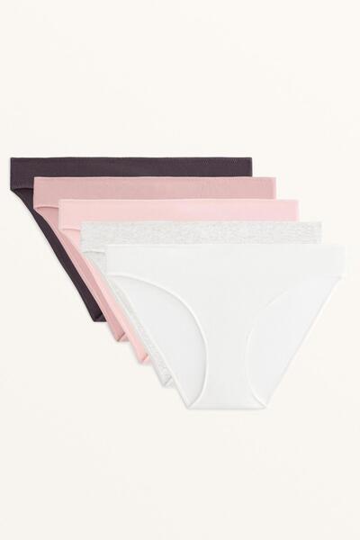 Oysho 5 rib cotton blend classic briefs