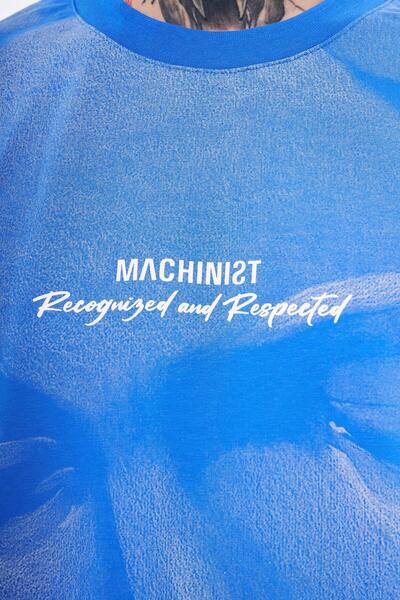 Machinist Ανδρικό μπλουζάκι με στάμπα oversized ανοιχτό μπλε