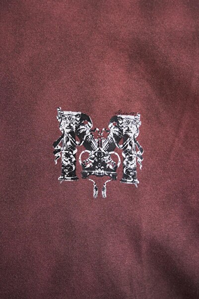 Machinist Чоловіча футболка з великим принтом Yikamali Oversize Dark Coffee Tişört