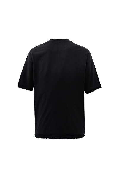 Machinist Ανδρικό μπλουζάκι με στάμπα με μπρελόκ, μαύρο oversize