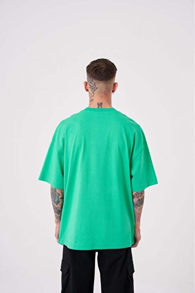 Machinist Ανδρικό μπλουζάκι με στάμπα Believe Me Oversize ανοιχτό πράσινο