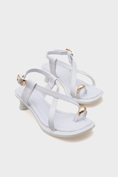 Capone Outfitters Vally Mid Heeled Flip Flops Women's Sandals