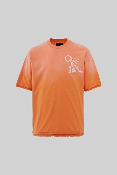 Machinist Чоловічий брелок з принтом Yikamali Oversize Помаранчева футболка