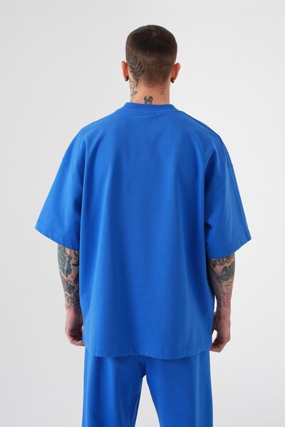 Machinist Ανδρικό μπλουζάκι Basic Cotton oversized Ανοιχτό μπλε