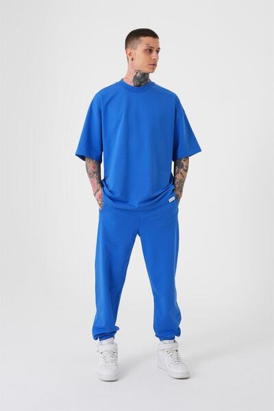 Machinist Ανδρικό μπλουζάκι Basic Cotton oversized Ανοιχτό μπλε