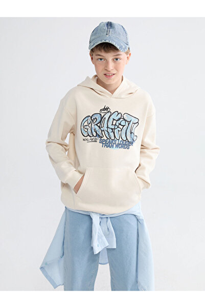 LC Waikiki Peak New Season Hooded Printed Boys' Sweatshirt
