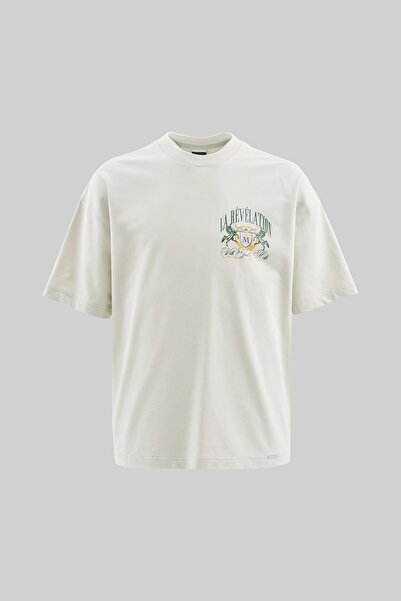 Machinist Men's La Revelation Printed Oversized T-Shirt Space Grey