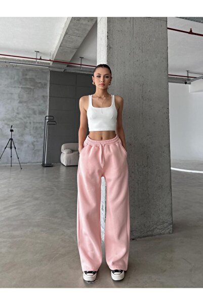 OYKUWEAR OW Baggy Oversize Toz Pembe Eşofman Altı