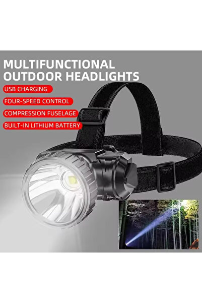Choice TS25 headlight LED Strong Light Five Headed Outdoor Waterproof Fishing Light USB Rechargeable Ultra