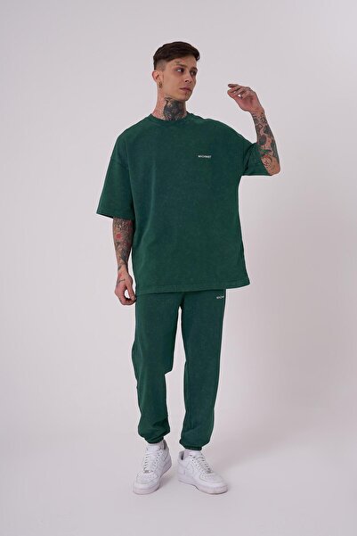 Machinist Ανδρικό μπλουζάκι Luxury Washed Basic Oversize Petrol Green Cloudy