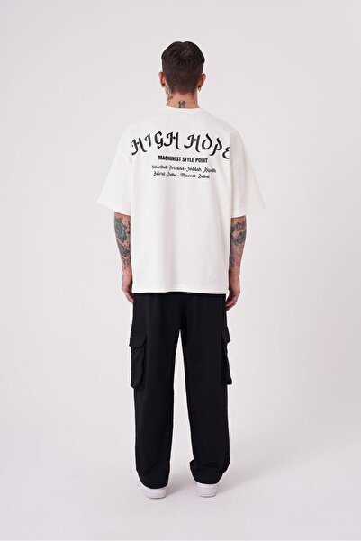 Machinist Ανδρικό μπλουζάκι High Hope με τύπωμα oversized εκρού