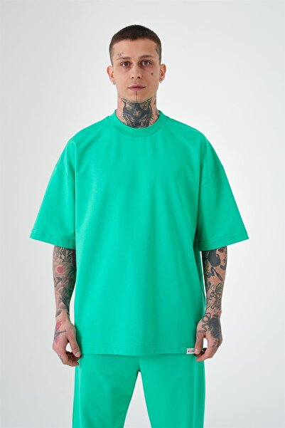 Machinist Ανδρικό μπλουζάκι Basic Cotton Oversize πράσινο