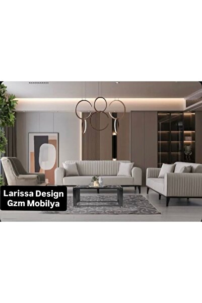 larissa design koltuk takımı oturma grubu 3+3+1+1 sırt açılır