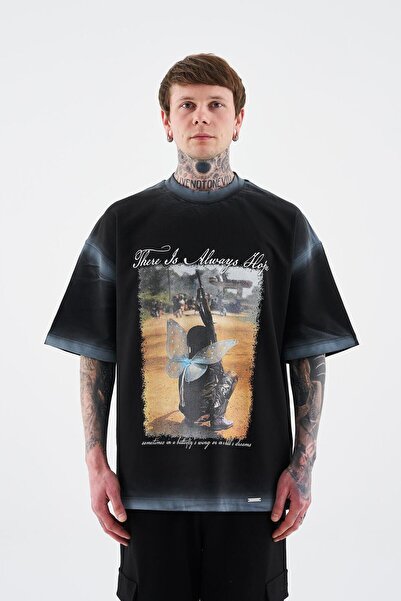 Machinist Ανδρικό μπλουζάκι με μαύρο χρώμα με στάμπα Kid With The Gun