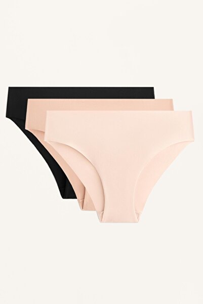 Oysho 3 invisible cotton blend classic briefs
